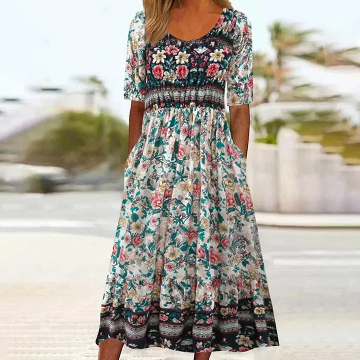 Boho Printed Women's Midi Dress