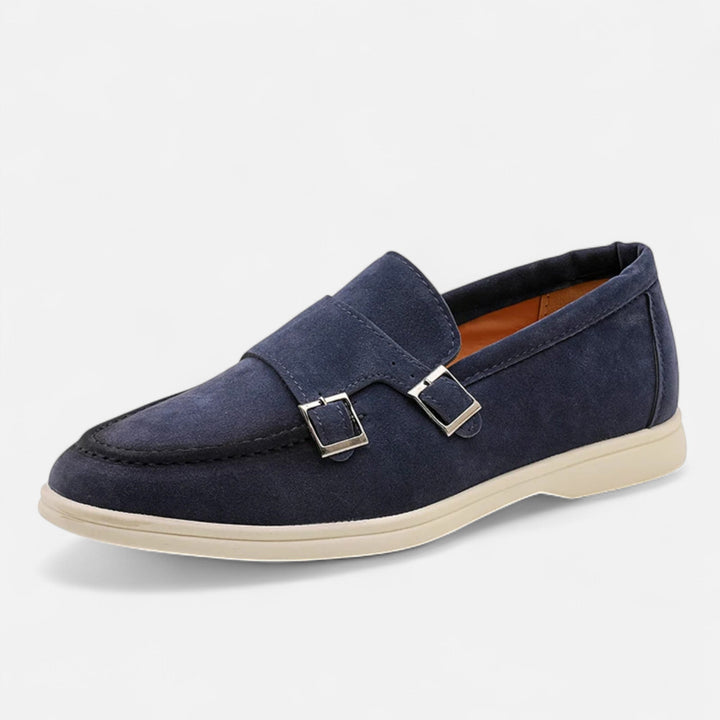 Elegant Suede Men's Monk-Strap Loafer - Slip-On Comfort