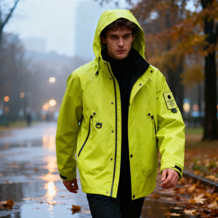 Waterproof Men's Tech Softshell Jacket with Adjustable Hood