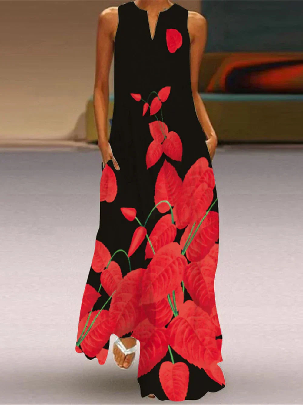 Elegant Butterfly Floral Women's A-Line Dress