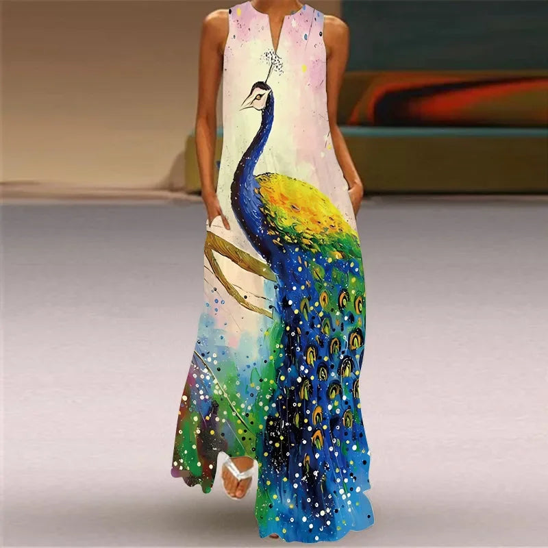 Elegant Butterfly Floral Women's A-Line Dress