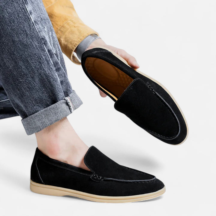 Premium Suede Men's Slippers - Elegant Slip-On Loafers
