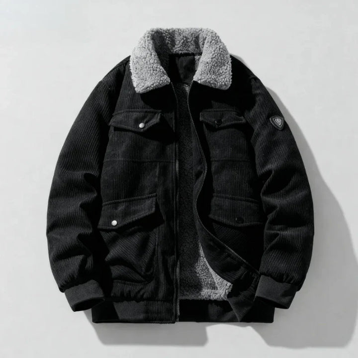 Warm Men's Corduroy Jacket with Plush Lining - Comfortable and Versatile