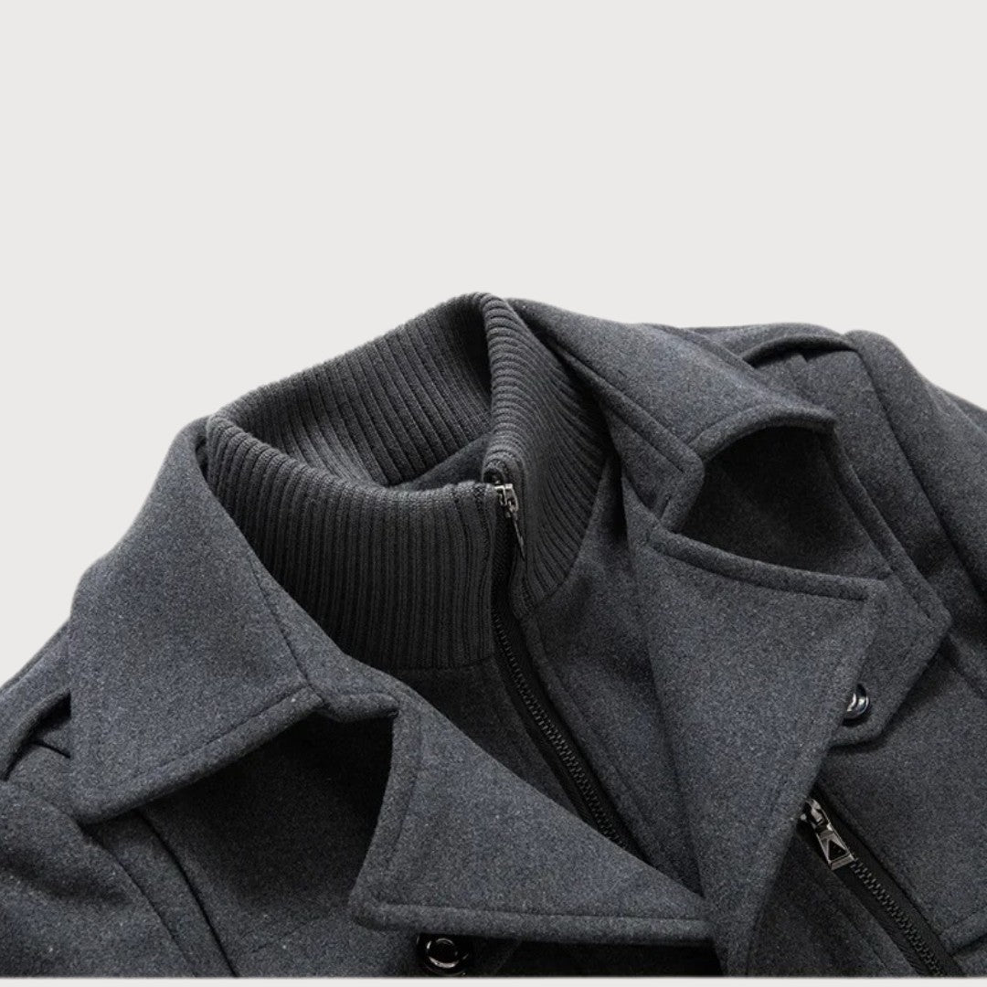 Elegant Men's Wool Coat for Fall & Winter