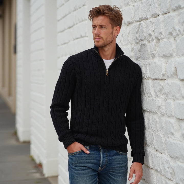 Men's Cotton Knit Pullover Sweater - Breathable and Lightweight