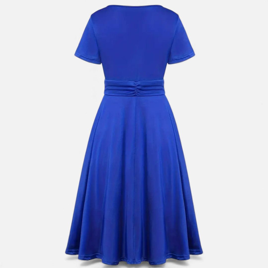 Elegant Rhinestone V-Neck Asymmetric Women's Evening Dress
