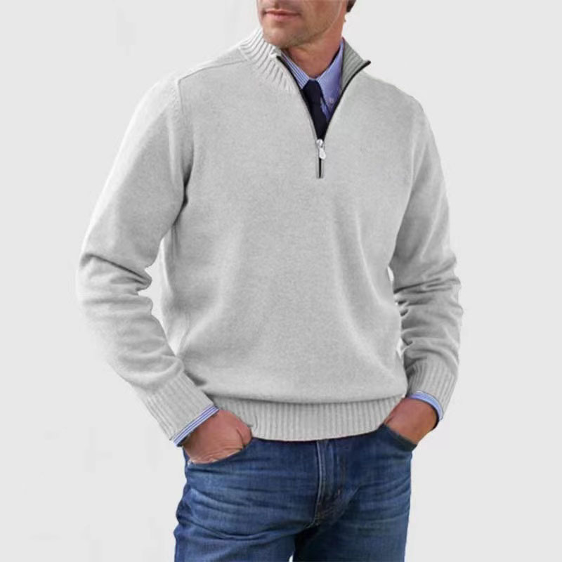 Warm Men's Pullover with Zipper