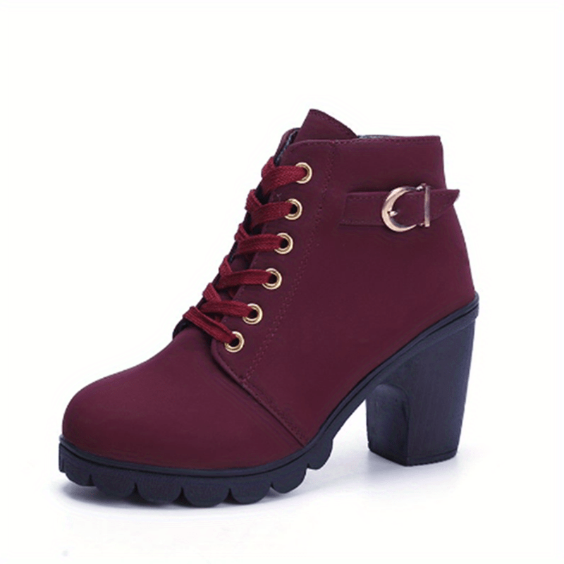 Elegant Women's Block Heel Ankle Boots - Versatile Ankle Boots