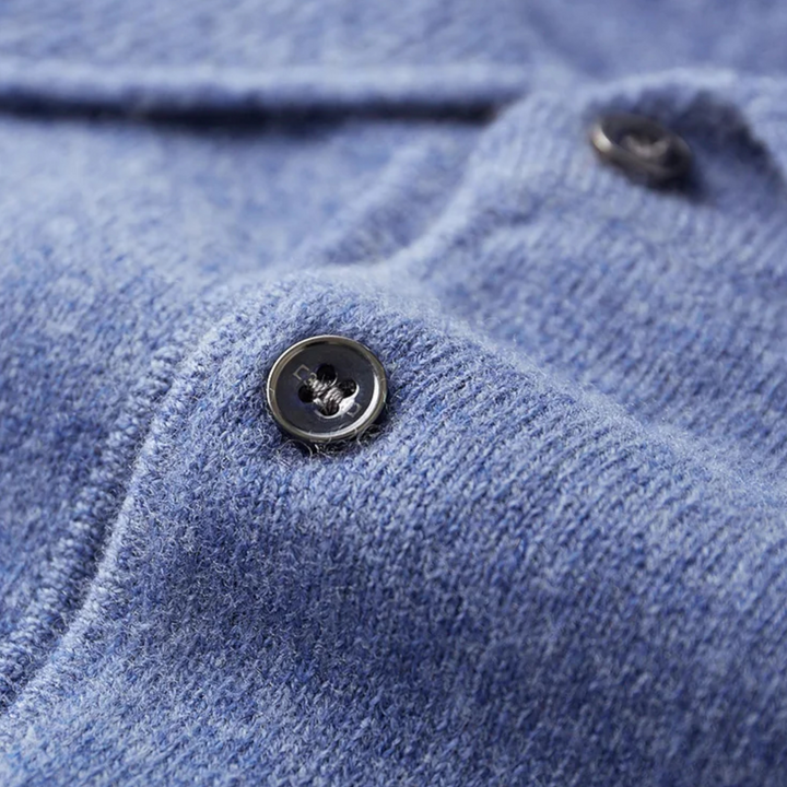 Elegant Men's Merino Wool Polo Sweater
