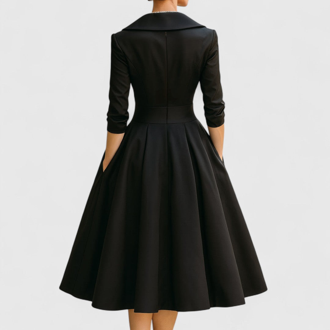 Women's Elegant Midi Dress with Subtle Shimmer