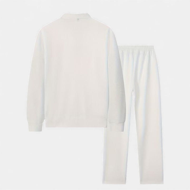 Two-Piece Waffle Knit Men's Casual Outfit