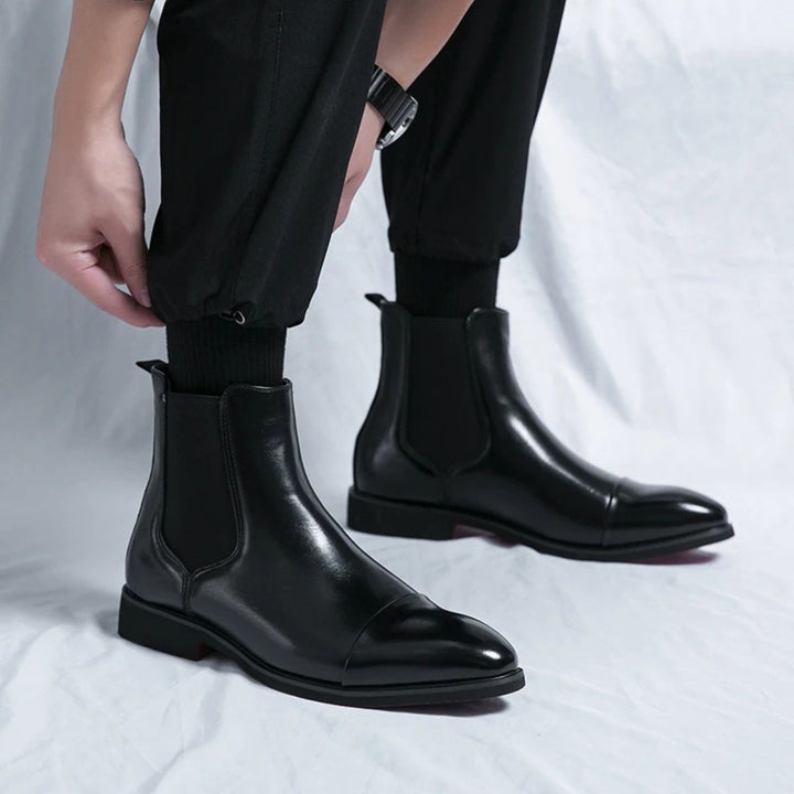Elegant Classic Men's Faux Leather Chelsea Boots