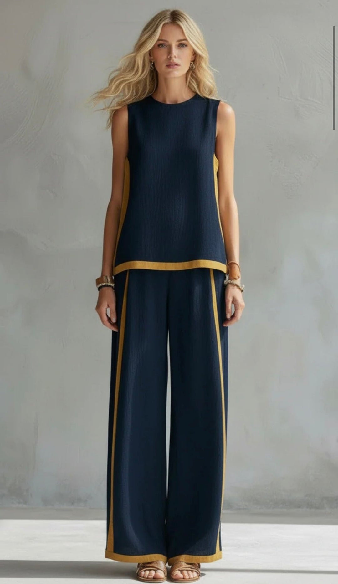 Elegant Wide Leg Women's Two Piece Summer Set