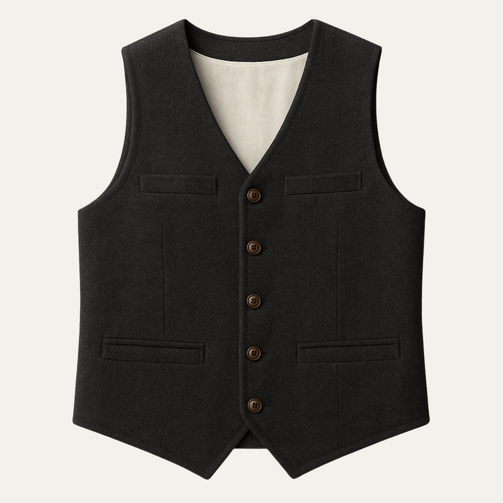 Elegant Vintage Men's Button-Up Vest