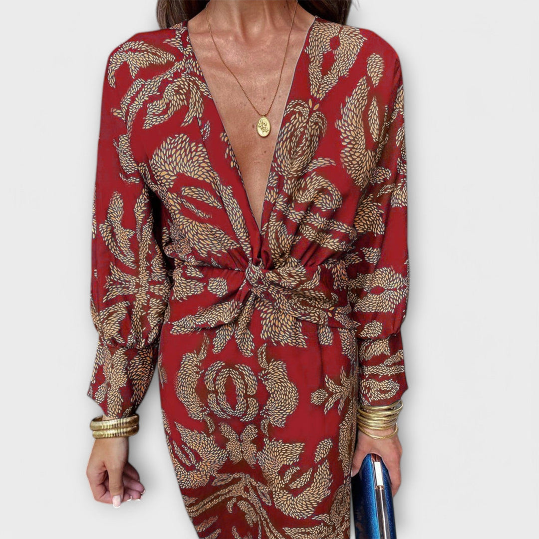 Elegant Women's Long Sleeve Dress - Timeless Style for Formal Occasions
