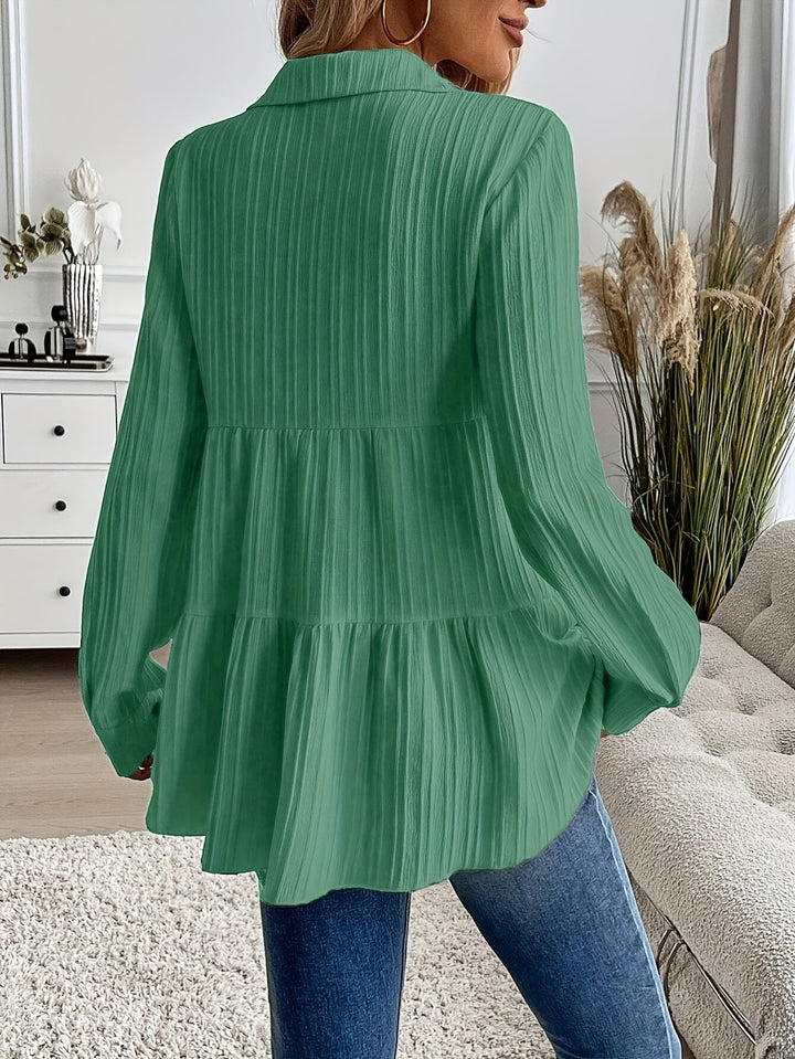 Flowy Women's Tunic Blouse with Button Front - Lightweight and Versatile