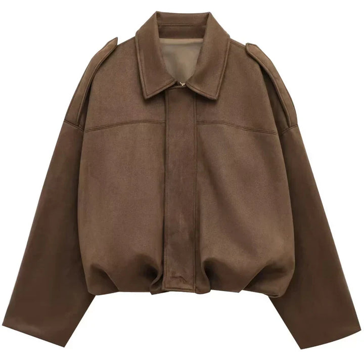 Stylish Cropped Zip-Up Women's Bomber Jacket