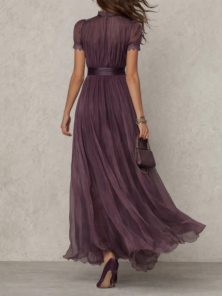 Elegant Keyhole Chiffon Women Maxi Dress