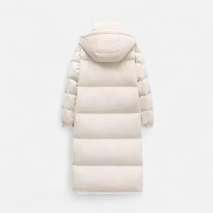 Long Warm Women's Quilted Jacket with Hood