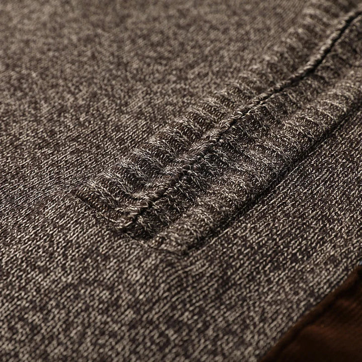 Men's Quarter-Zip Pullover with Contrast Details - High Collar and Modern Fit