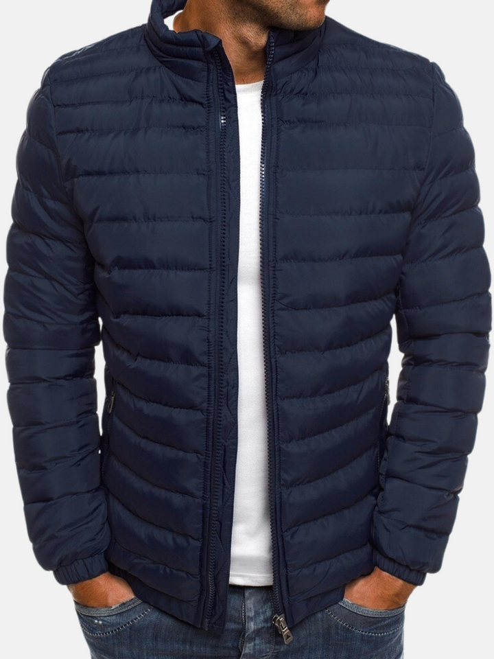 Elegant Men's Quilted Jacket - Warm Lined Winter Jacket with Timeless Design