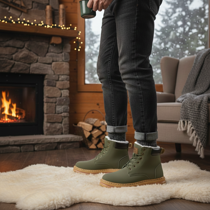 Warm Fur-Lined Men's Insulated Snow Boots