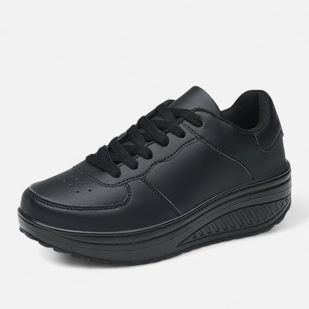 Elegant Waterproof Women's Leather Wedge Sneakers