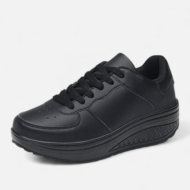 Elegant Waterproof Women's Leather Wedge Sneakers