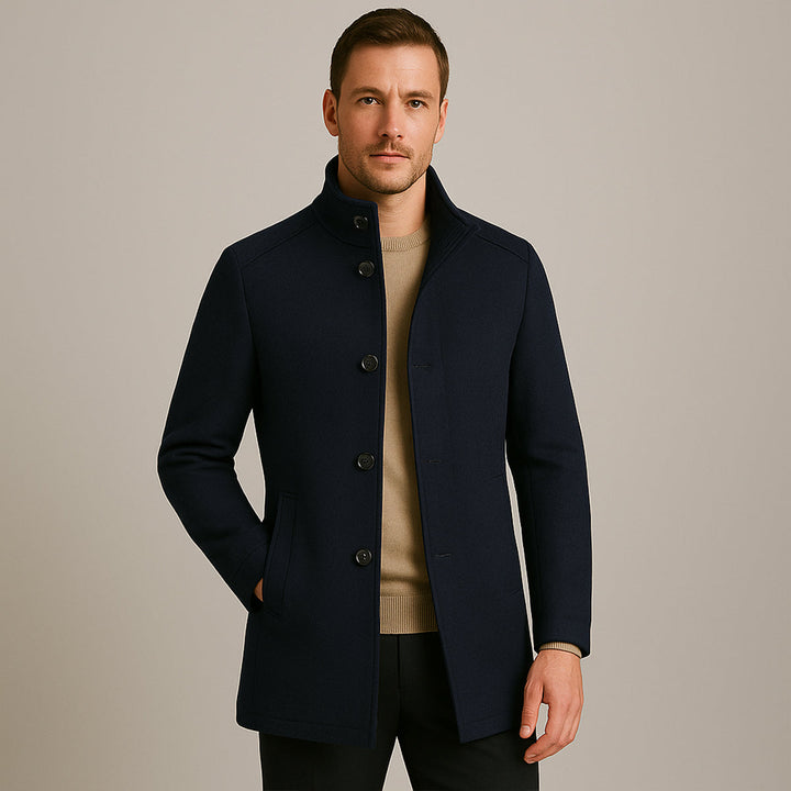 Classic Wool Blend Men's Trench Coat