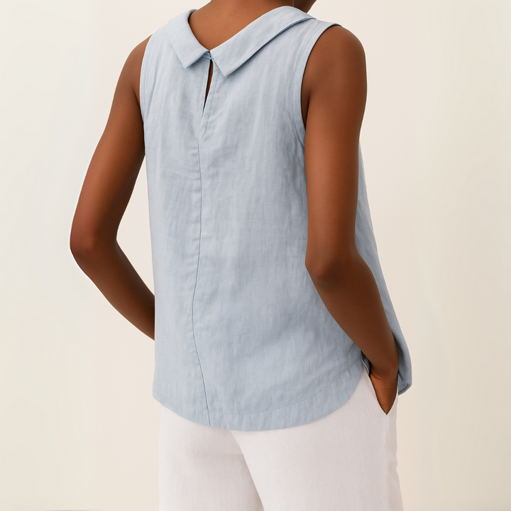 Elegant Chic Women's Sleeveless Roll Collar Top