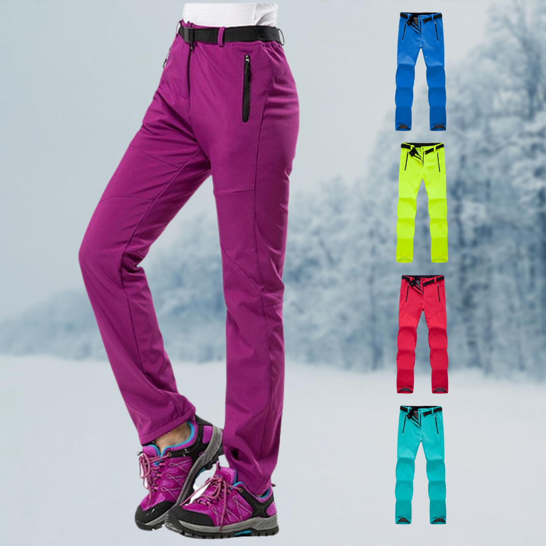 Waterproof Women's Hiking Pants with Fleece Lining - Durable Trekking Pants for Outdoor Use