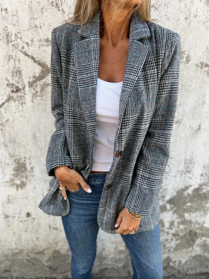 Classic Plaid Blazer for Women