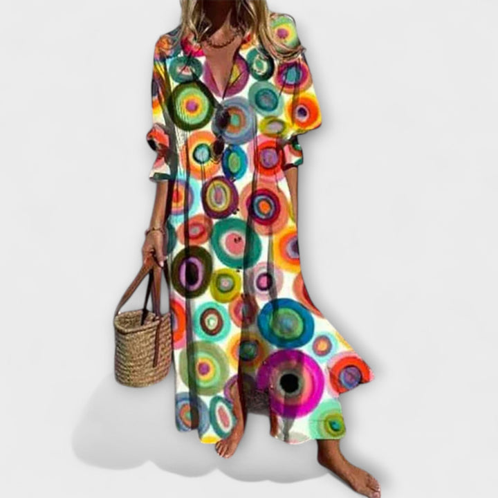 Flattering Women's Maxi Dress with Tummy Coverage - Flowy Fit