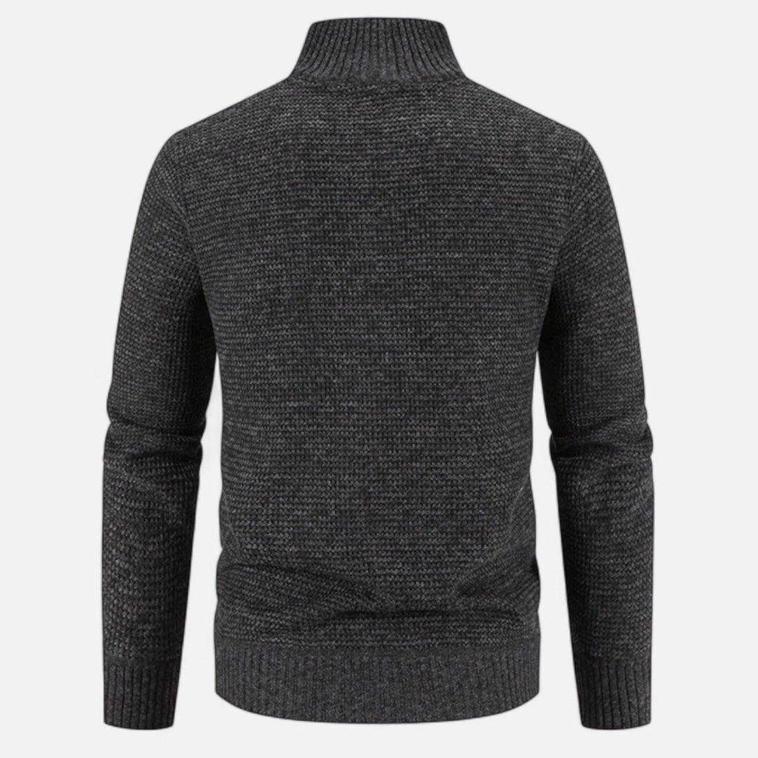 Men's Warm Fleece Patchwork Jacket with Stand Collar