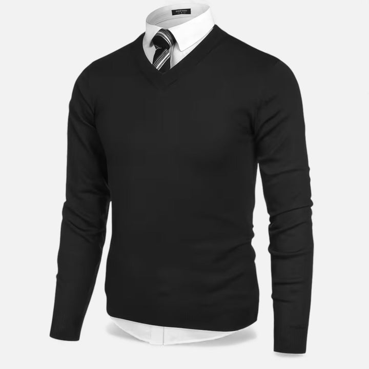 Elegant Men's V-Neck Knit Sweater