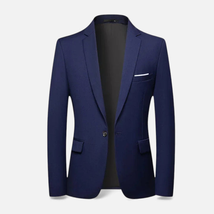 Elegant Single-Breasted Men's Blazer for Business and Formal Occasions