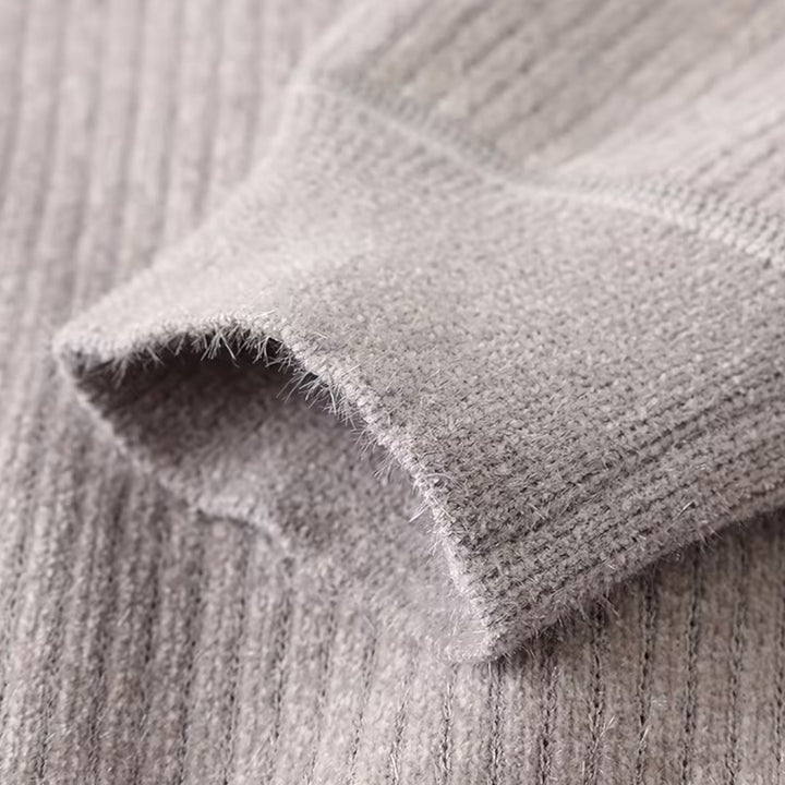 Men's Thick Striped Half-Zip Knit Sweater