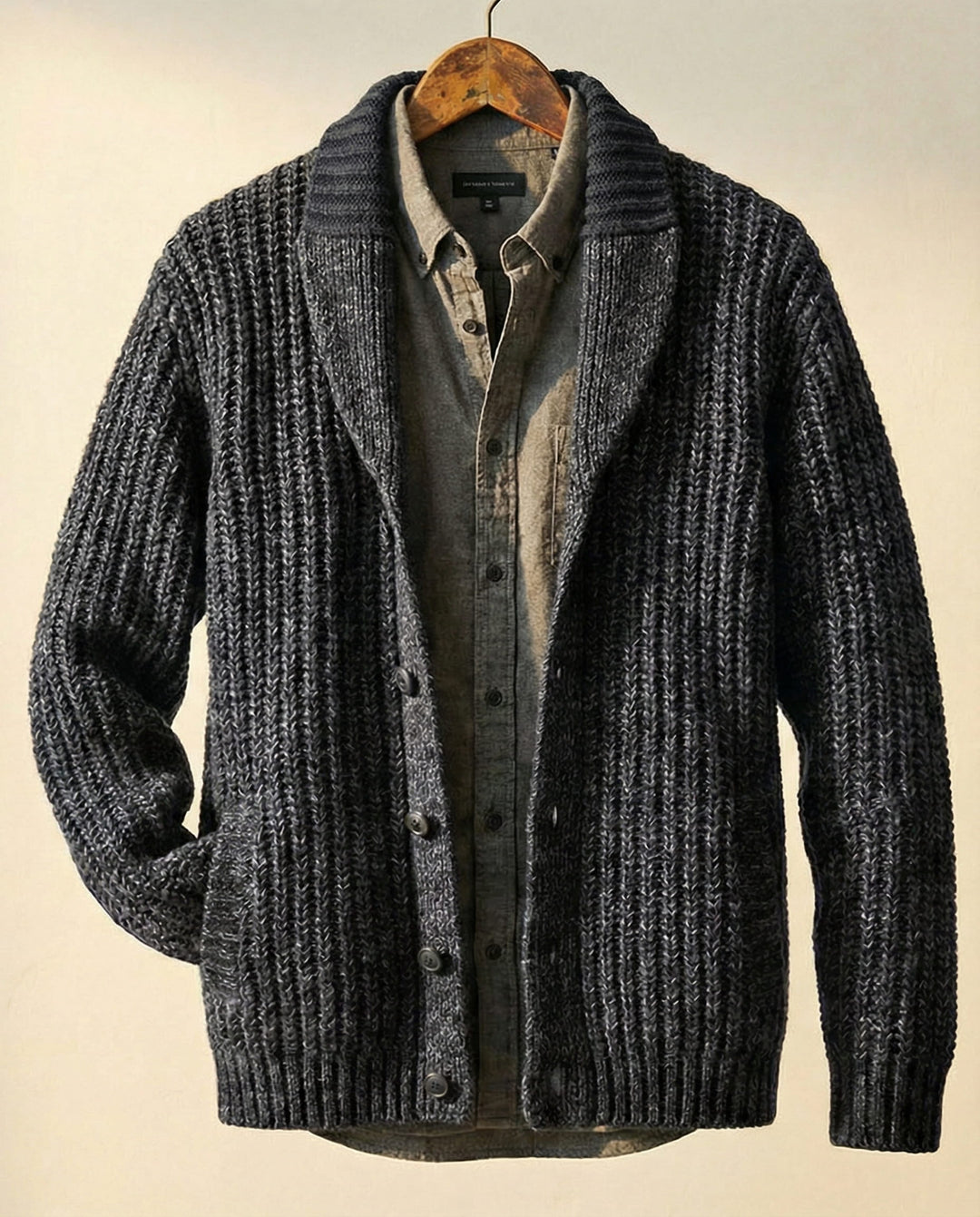 Warm Refined Men's Wool-Blend Cardigan