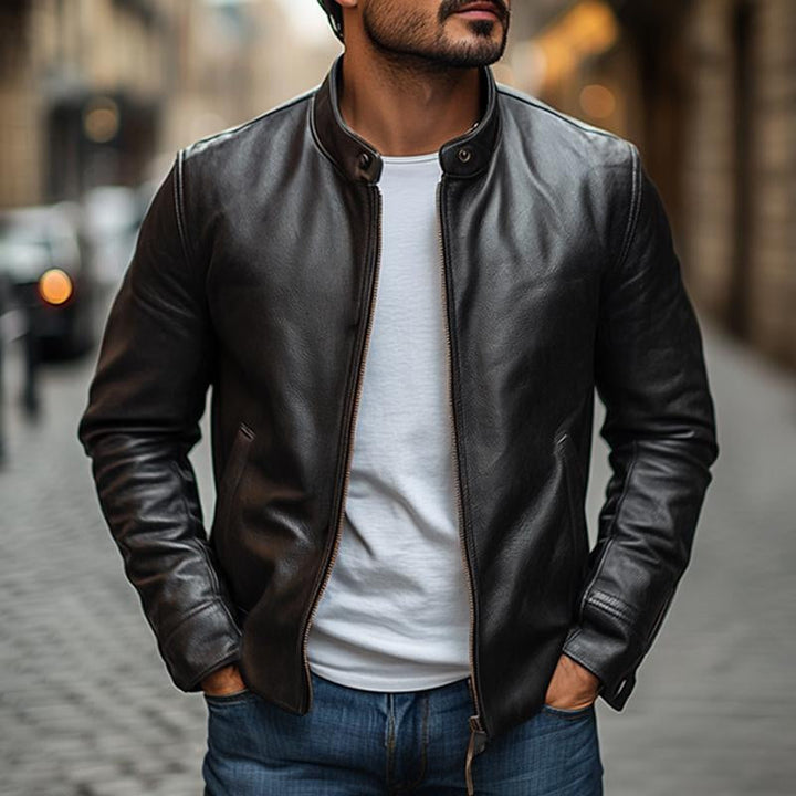 Elegant Men's Collared Jacket - Slim Fit for Business and Casual Wear
