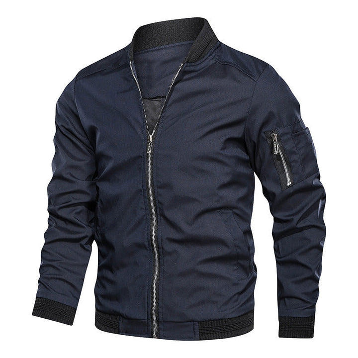 Men's Lightweight Bomber Jacket with Ribbed Cuffs