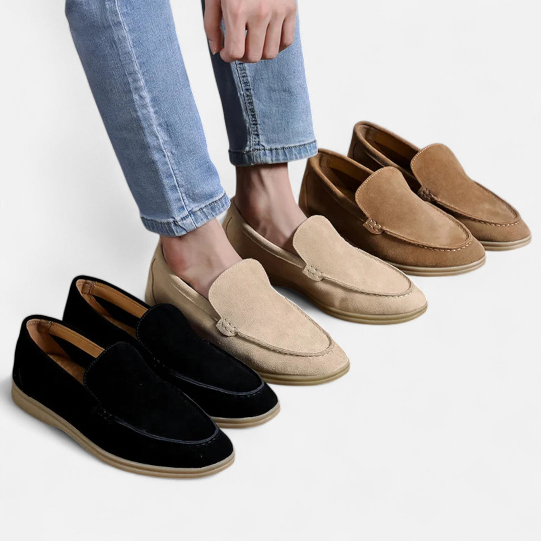 Premium Suede Men's Slippers - Elegant Slip-On Loafers