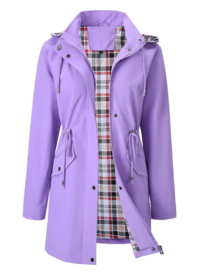 Women's Waterproof Jacket with Plaid Lining