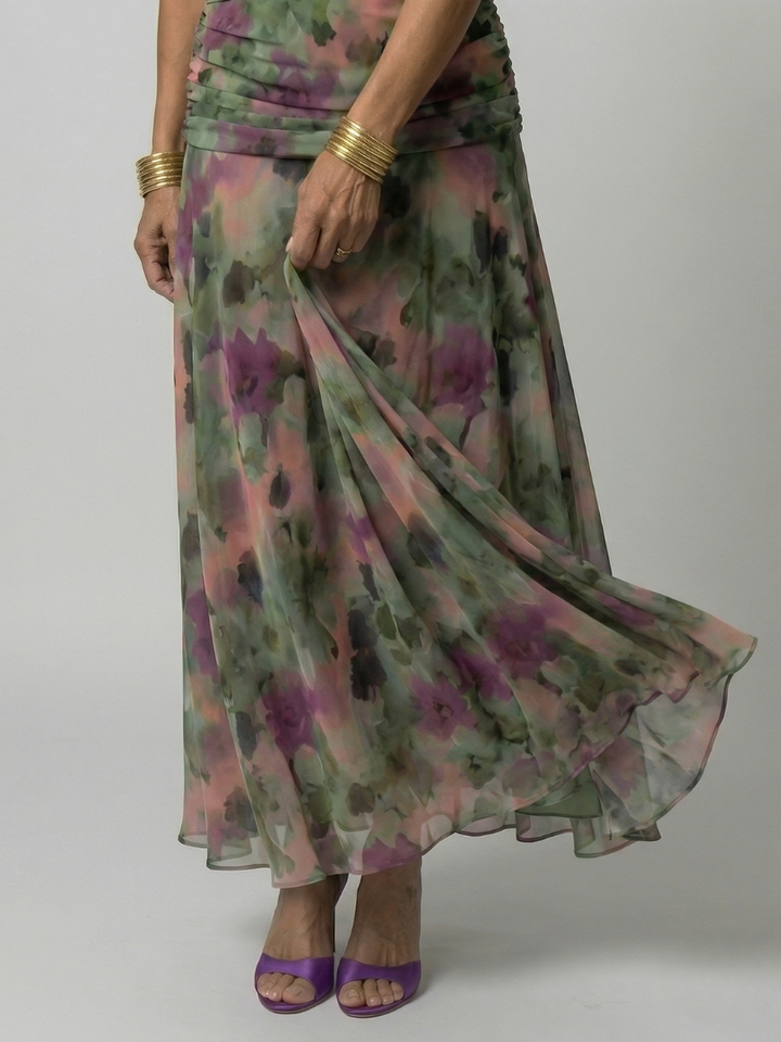 Elegant Lightweight Women's Off-Shoulder Flow Midi Dress