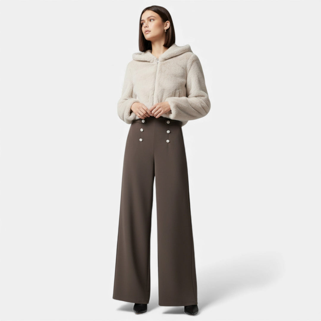 Elegant Wide-Leg High-Waist Women's Pants