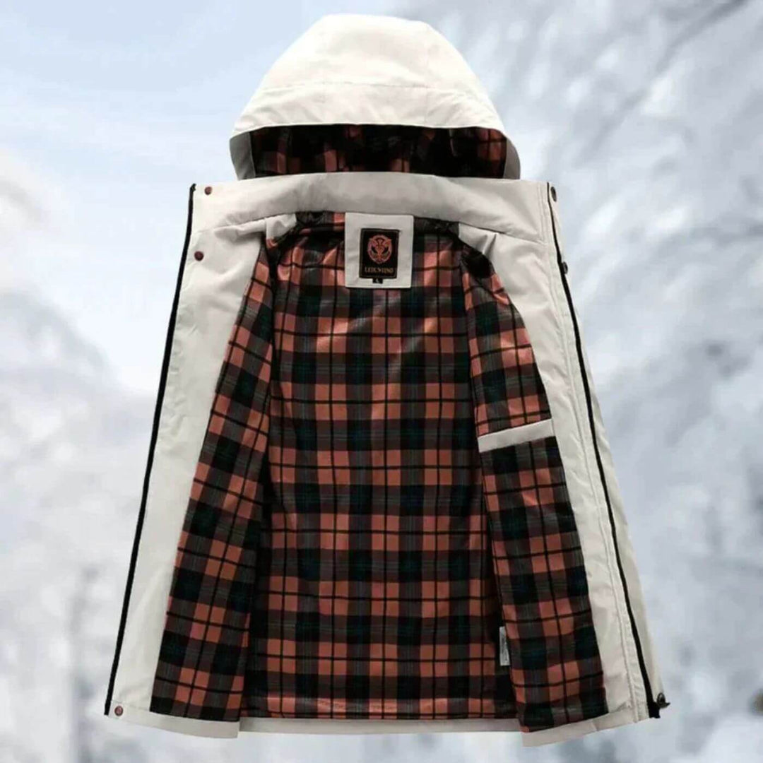 Men's Warm Lined Winter Jacket with Hood
