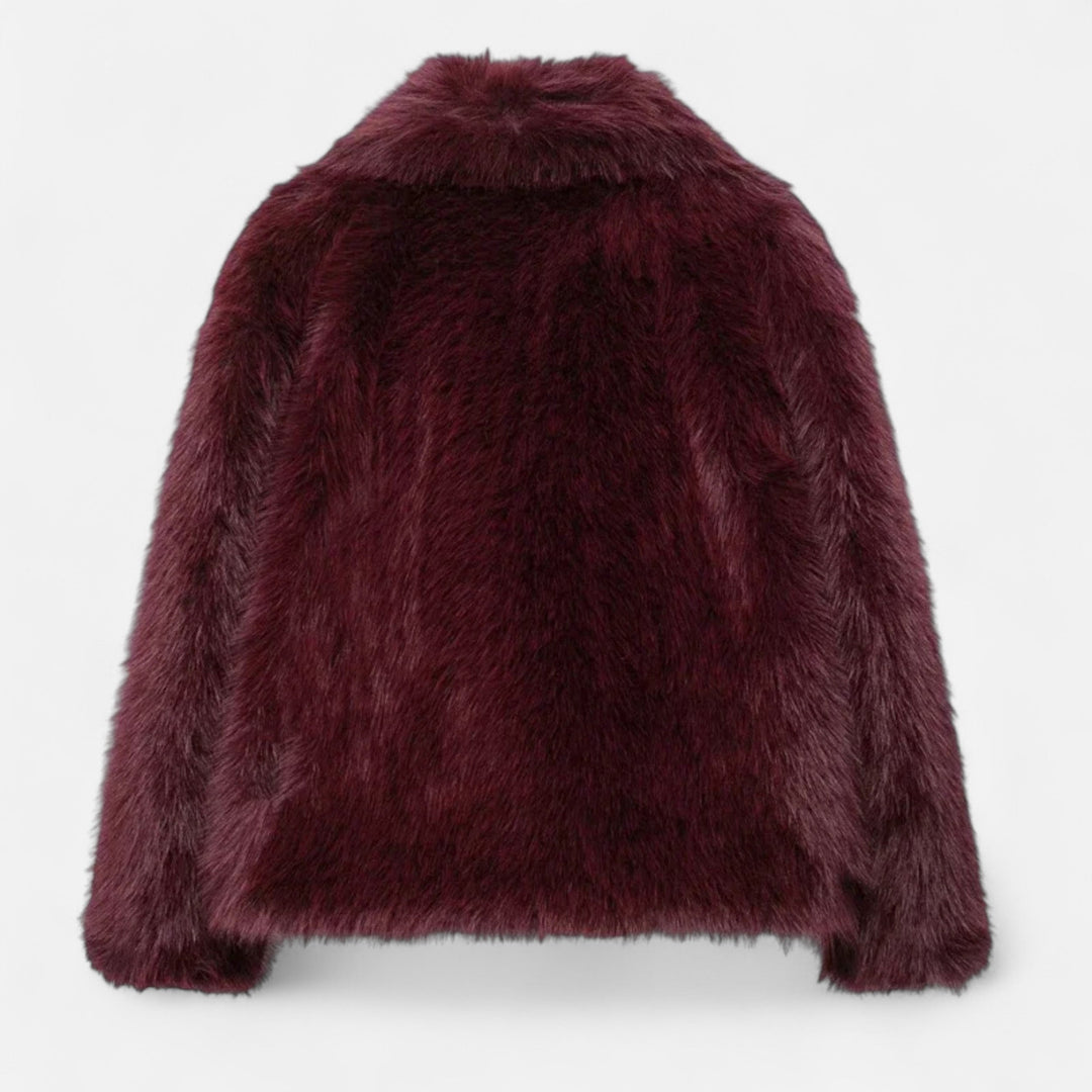 Elegant Faux Fur Plush Winter Coat for Women