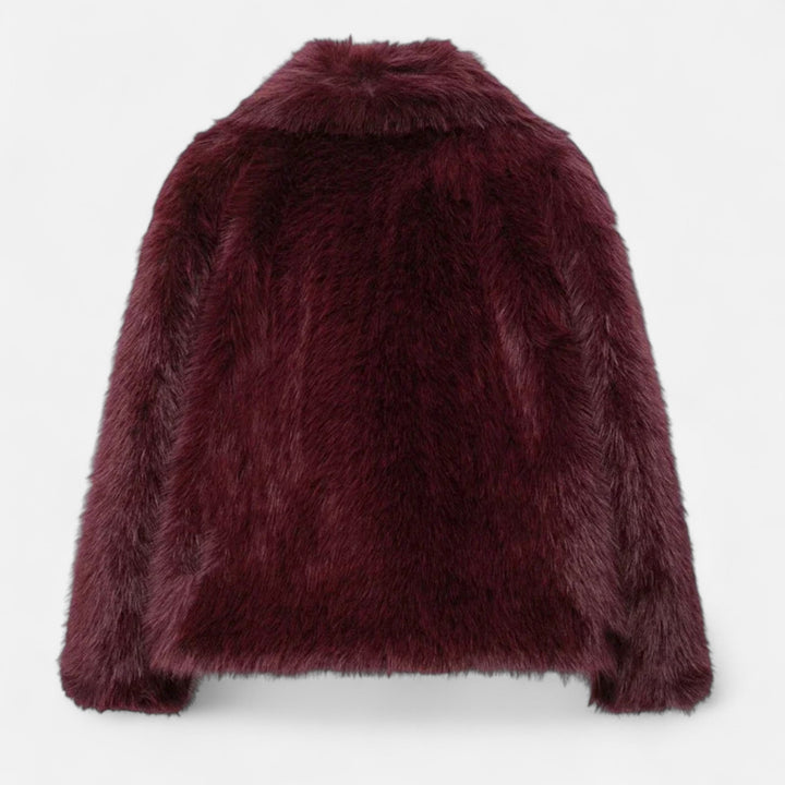 Elegant Faux Fur Plush Winter Coat for Women