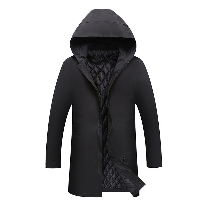 Modern Men's Winter Jacket with Hood - Windproof and Warm-Lined