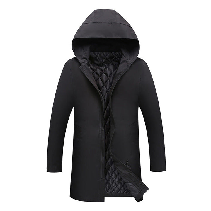 Modern Men's Winter Jacket with Hood - Windproof and Warm-Lined