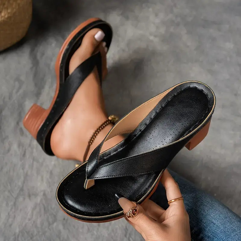 Elegant Ergonomic Women Slip-On Sandal Heels